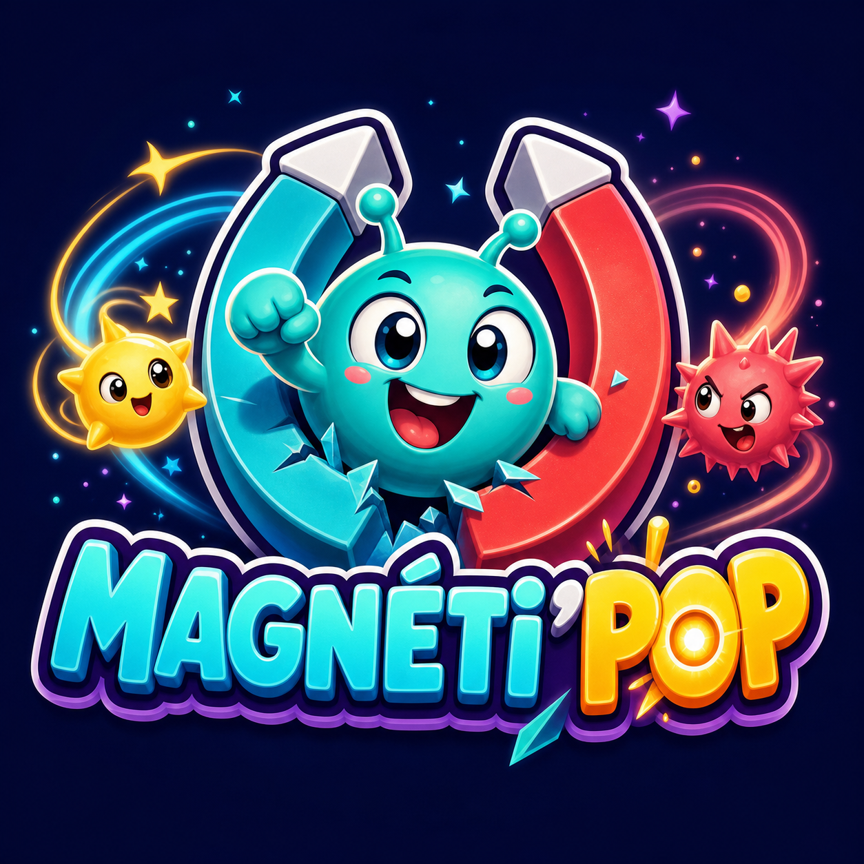 Magnéti’pop artwork with Mimo and the magnetic planet